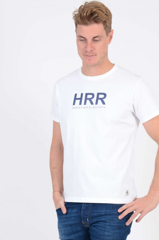 Hackett London T-Shirt mit Schriftzug in Weiß