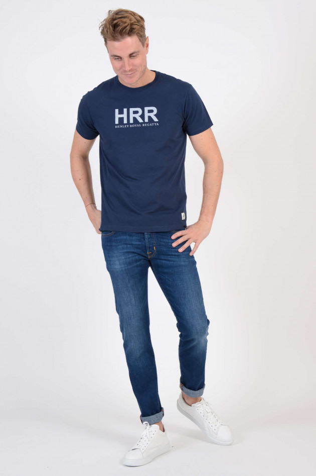 Hackett London T-Shirt mit Schriftzug in Navy