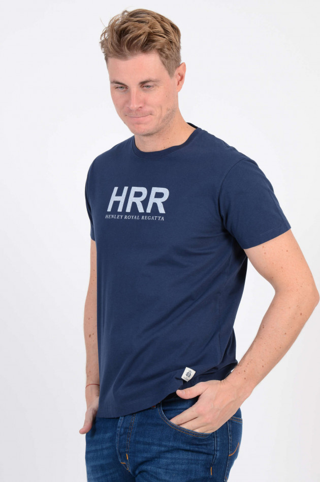 Hackett London T-Shirt mit Schriftzug in Navy