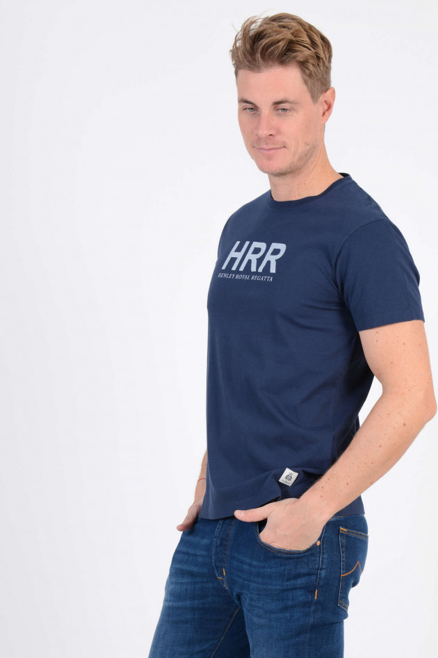 Hackett London T-Shirt mit Schriftzug in Navy