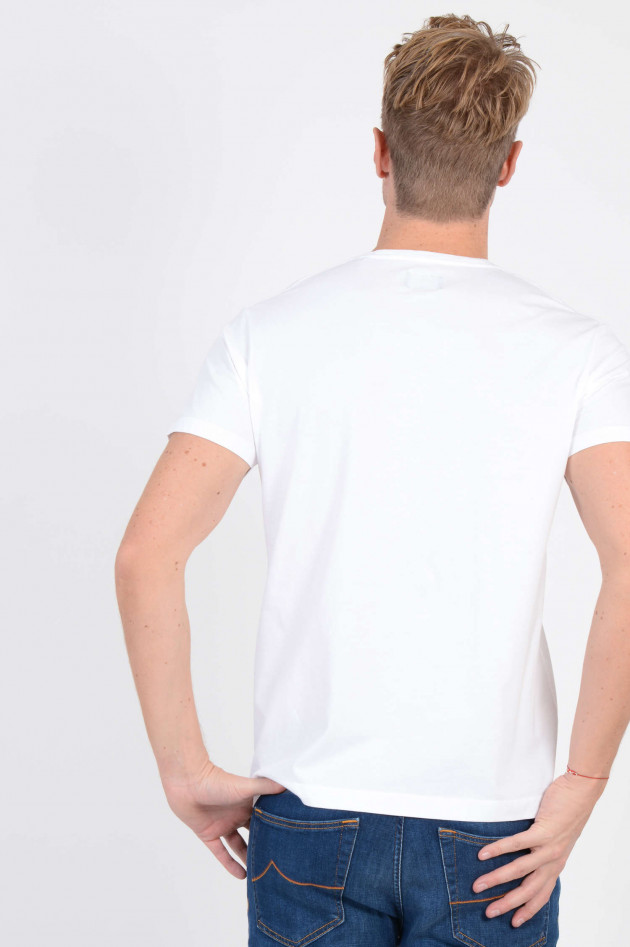 Hackett London T-Shirt mit Schriftzug in Weiß