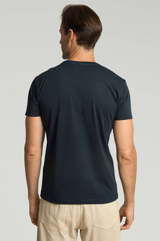 Hackett London T-Shirt mit Logo-Schriftzug in Navy