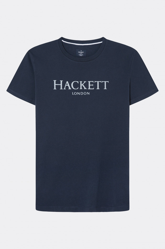 Hackett London T-Shirt mit Logo-Schriftzug in Navy