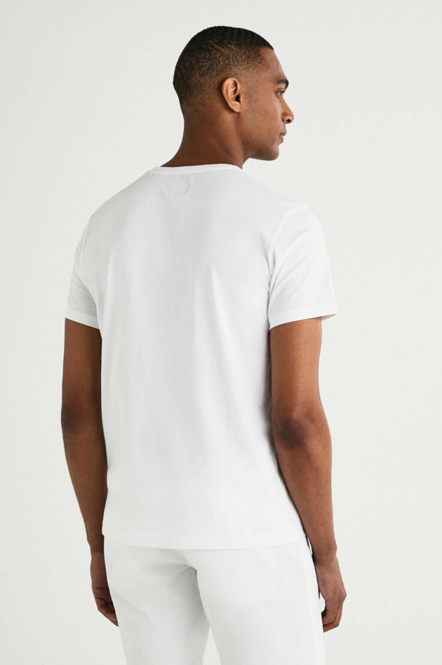 Hackett London T-Shirt mit Logo-Print in Weiß