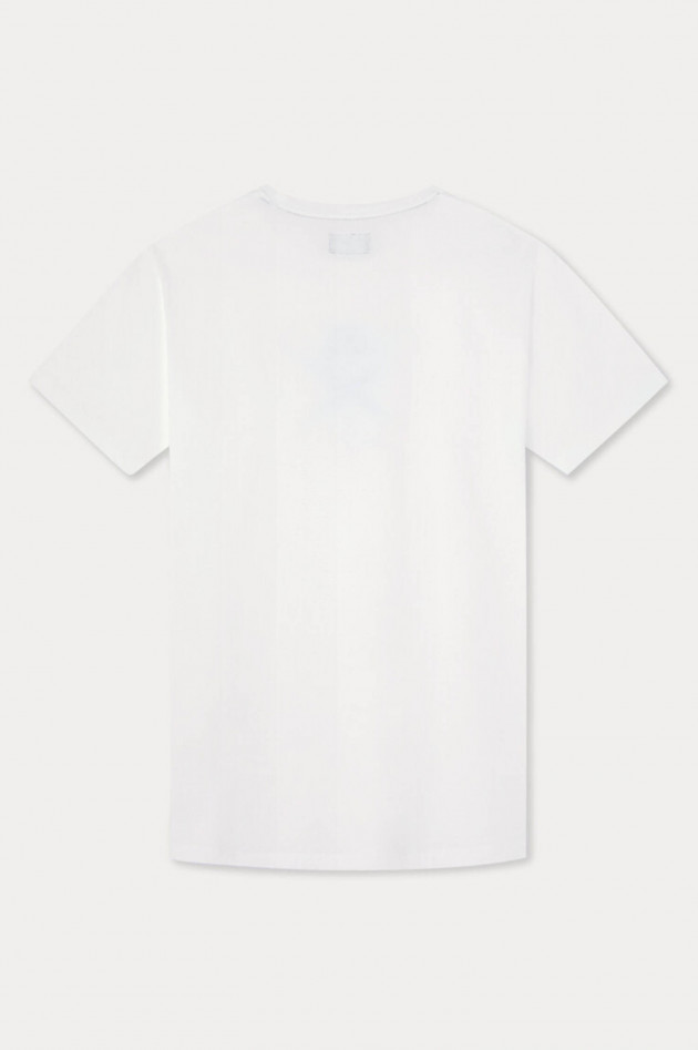 Hackett London T-Shirt mit Logo-Print in Weiß