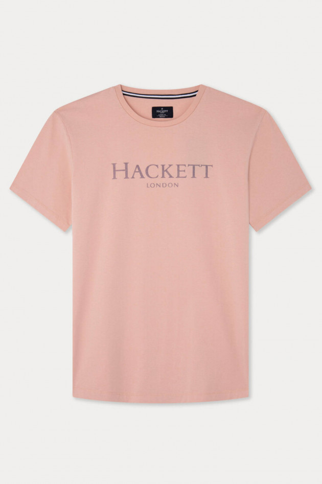 Hackett London T-Shirt mit Label-Schriftzug in Rosé