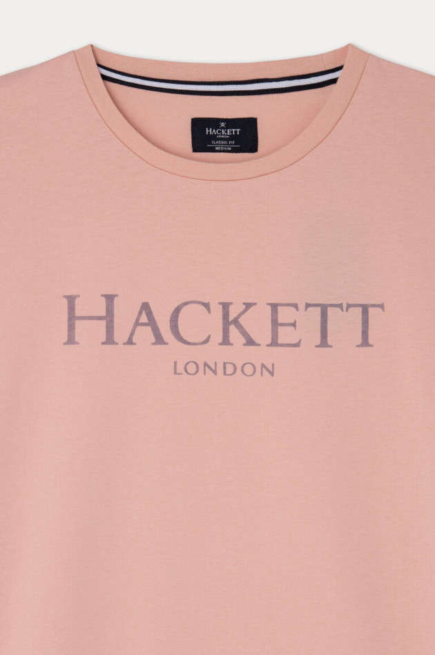 Hackett London T-Shirt mit Label-Schriftzug in Rosé