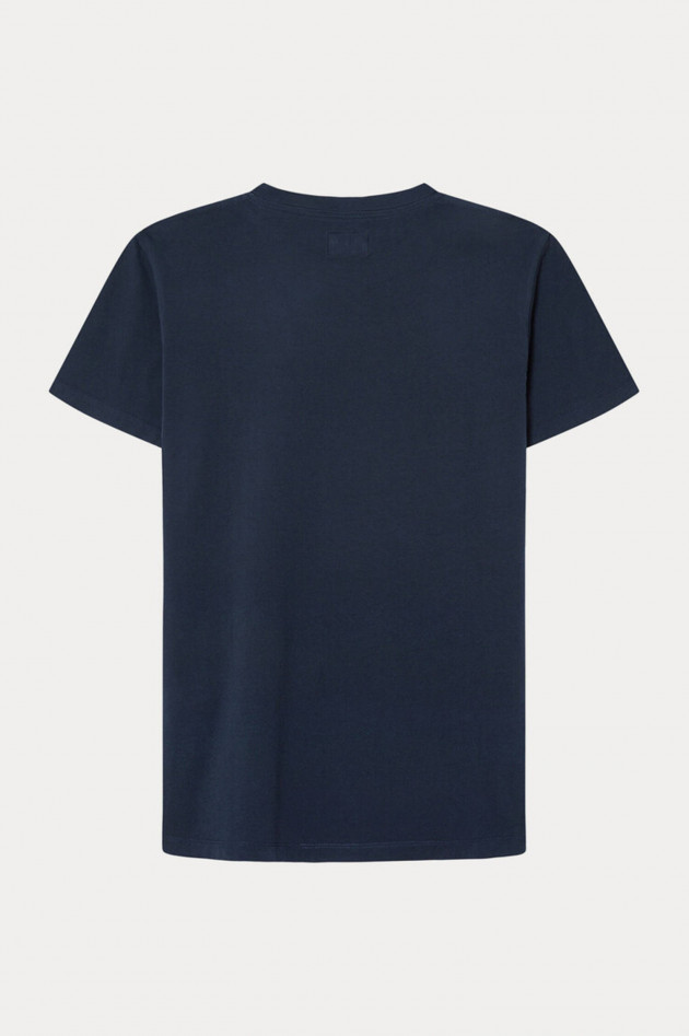 Hackett London T-Shirt mit Label-Schriftzug in Navy