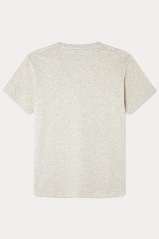 Hackett London T-Shirt mit gemusterter Brusttasche in Beige