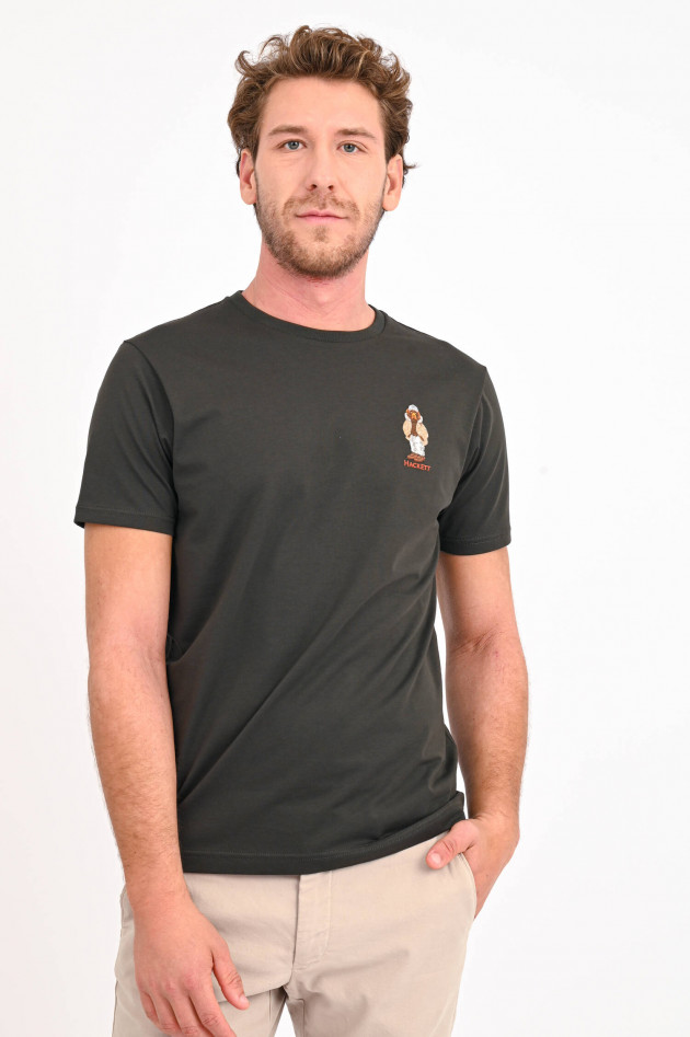 Hackett London T-Shirt mit Stitching in Oliv