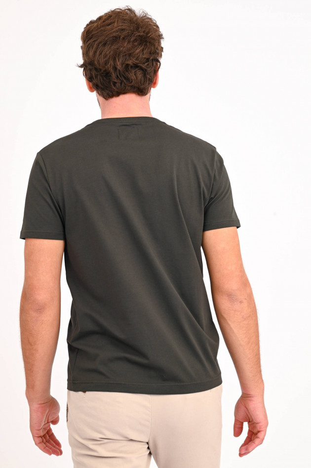 Hackett London T-Shirt mit Stitching in Oliv