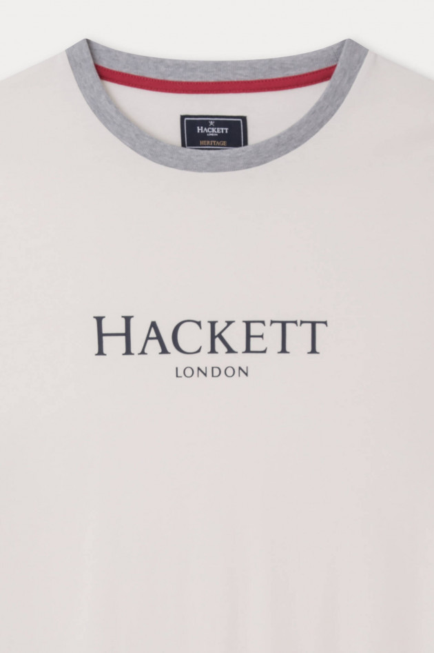Hackett London T-Shirt mit Logo-Schriftzug in Weiß