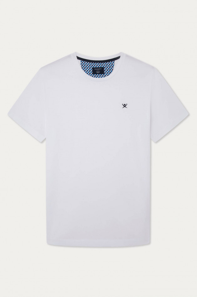 Hackett London T-Shirt mit gesticktem Detail in Weiß