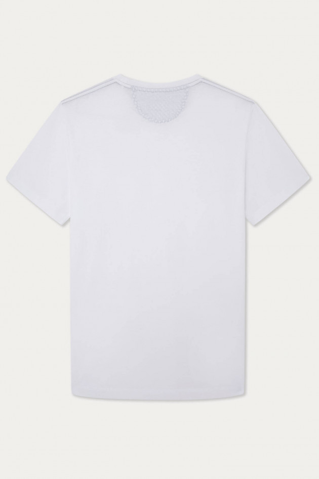 Hackett London T-Shirt mit gesticktem Detail in Weiß