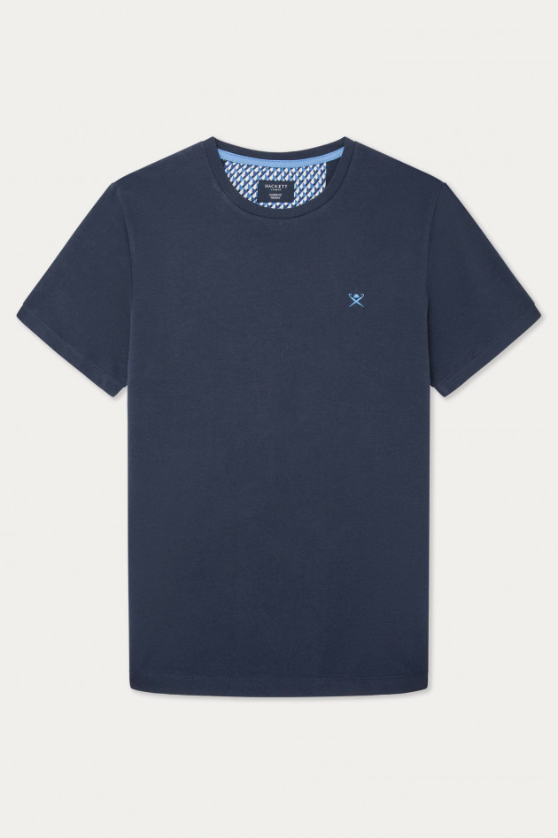 Hackett London T-Shirt mit gesticktem Detail in Navy