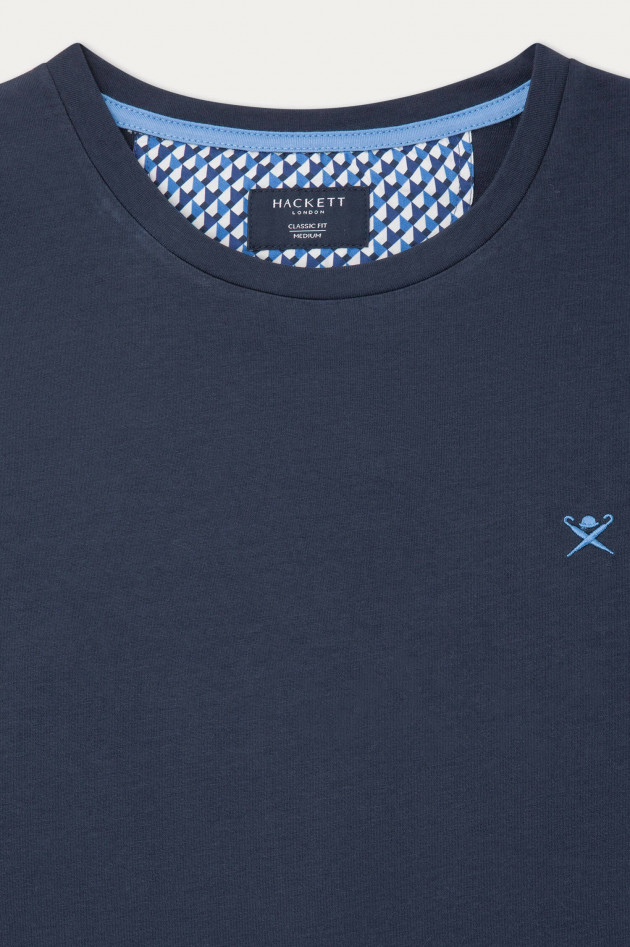 Hackett London T-Shirt mit gesticktem Detail in Navy