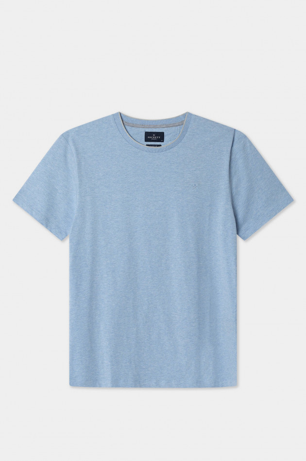 Hackett London T-Shirt mit gesticktem Logo-Detail in Hellblau