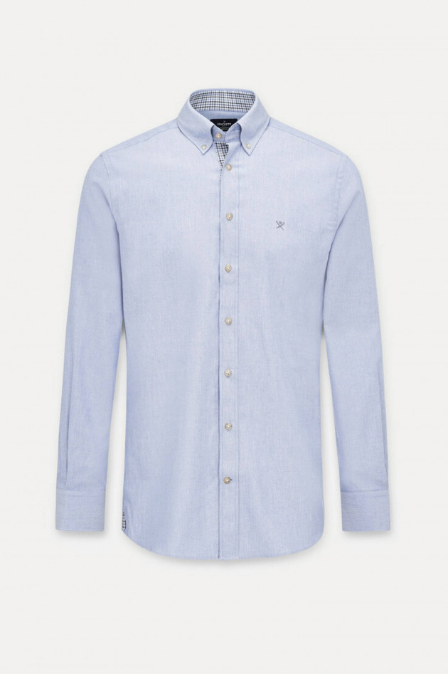 Hackett London Hemd mit Button-Down Kragen in Hellblau