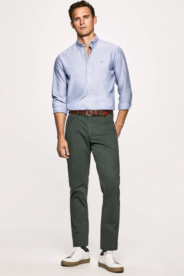 Hackett London Hemd mit Button-Down Kragen in Hellblau