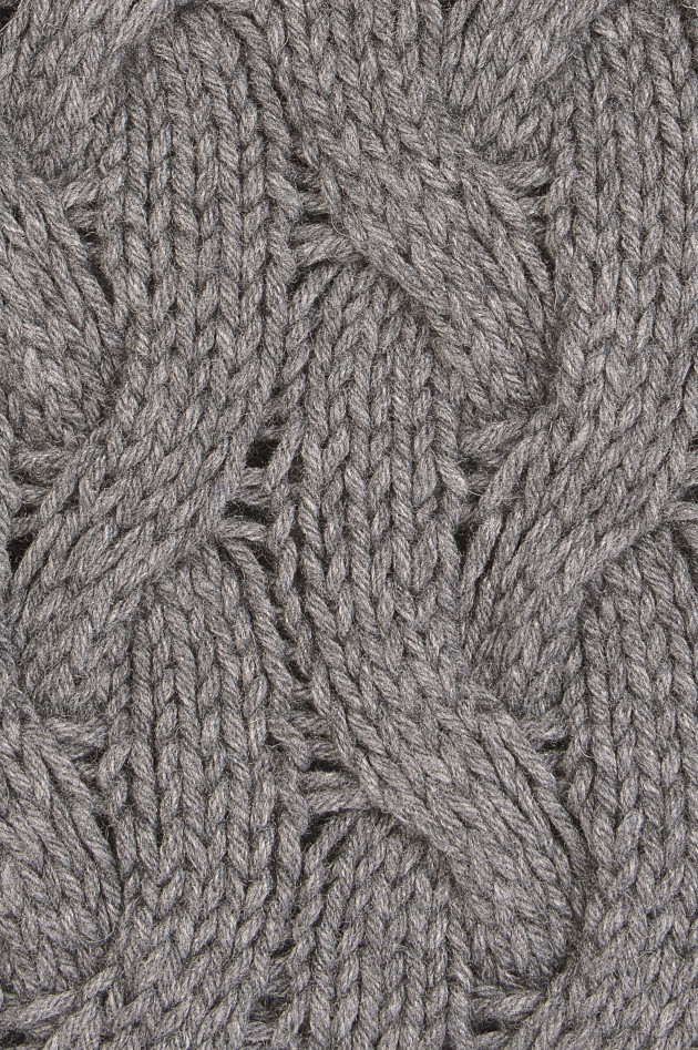 Hackett London Schal mit Zopfstrickmuster in Grau