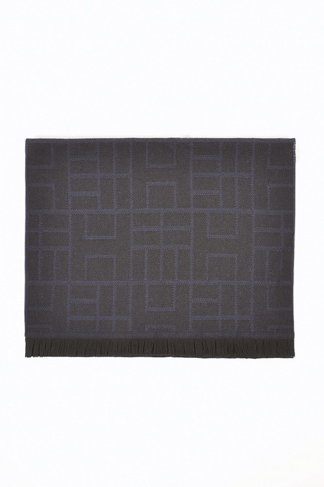 Hackett London Schal in Blau/Schwarz gemustert