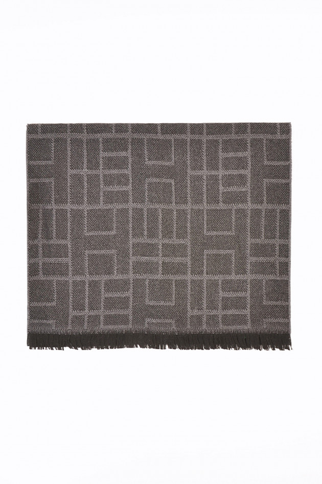Hackett London Schal in Grau/Schwarz gemustert