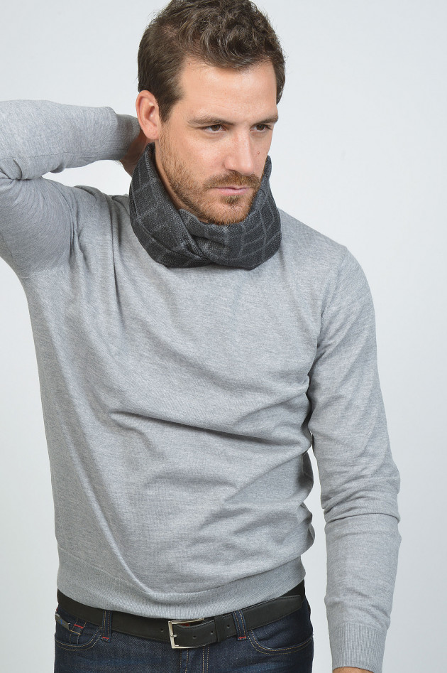 Hackett London Schal in Grau/Schwarz gemustert