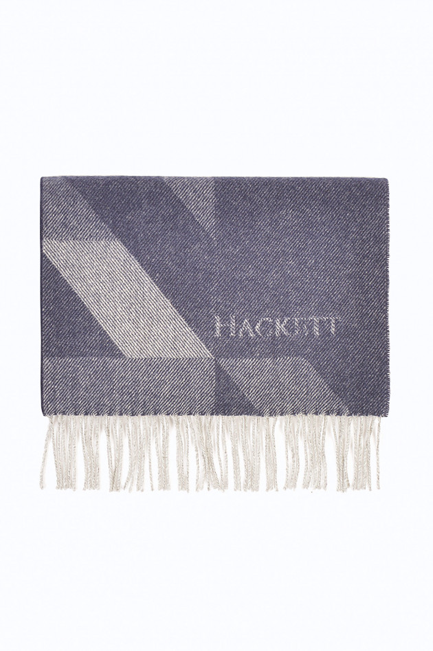 Hackett London Schal in Blau/Grau gemustert