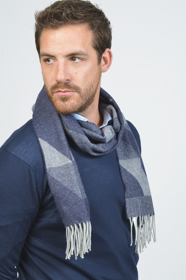 Hackett London Schal in Blau/Grau gemustert