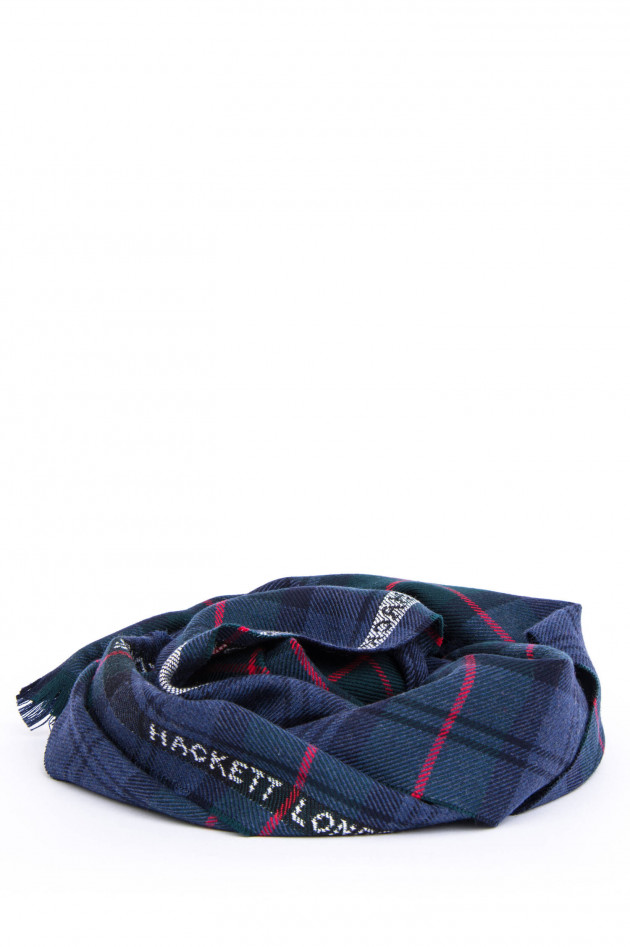 Hackett London Schal aus feiner Wolle in Blau/Grün