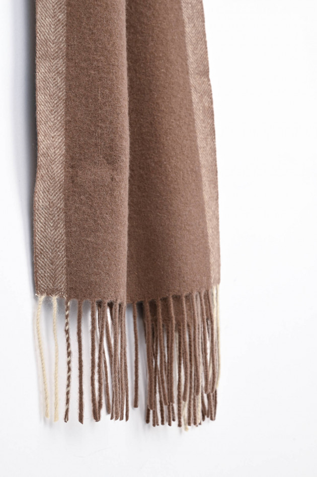Hackett London Fransenschal aus Cashmere in Nougat