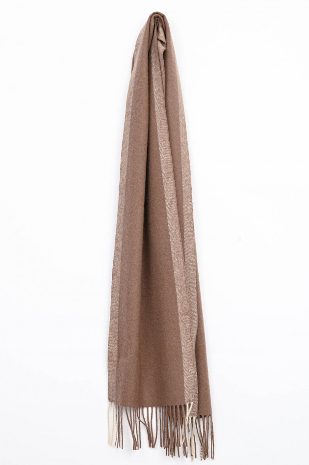 Hackett London Fransenschal aus Cashmere in Nougat