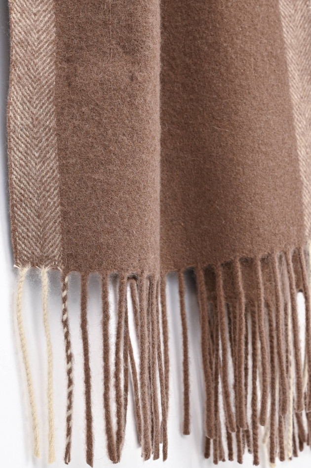 Hackett London Fransenschal aus Cashmere in Nougat