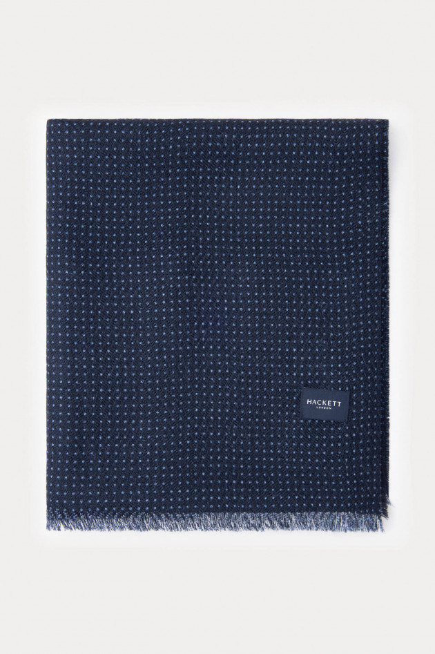 Hackett London Gepunkteter Schal aus Schurwolle in Navy