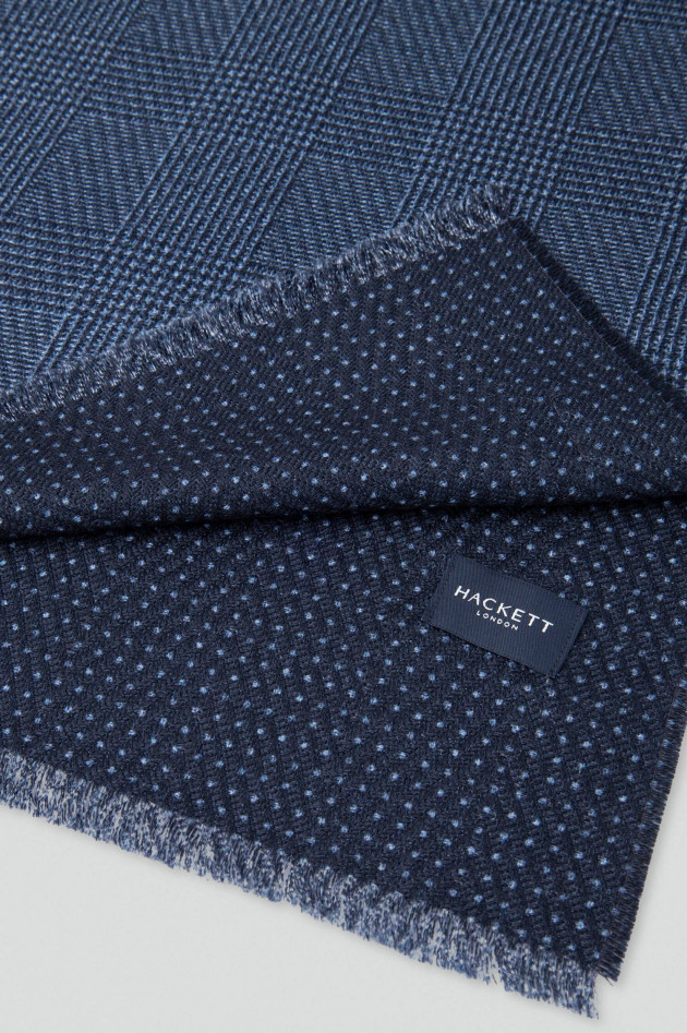 Hackett London Gepunkteter Schal aus Schurwolle in Navy