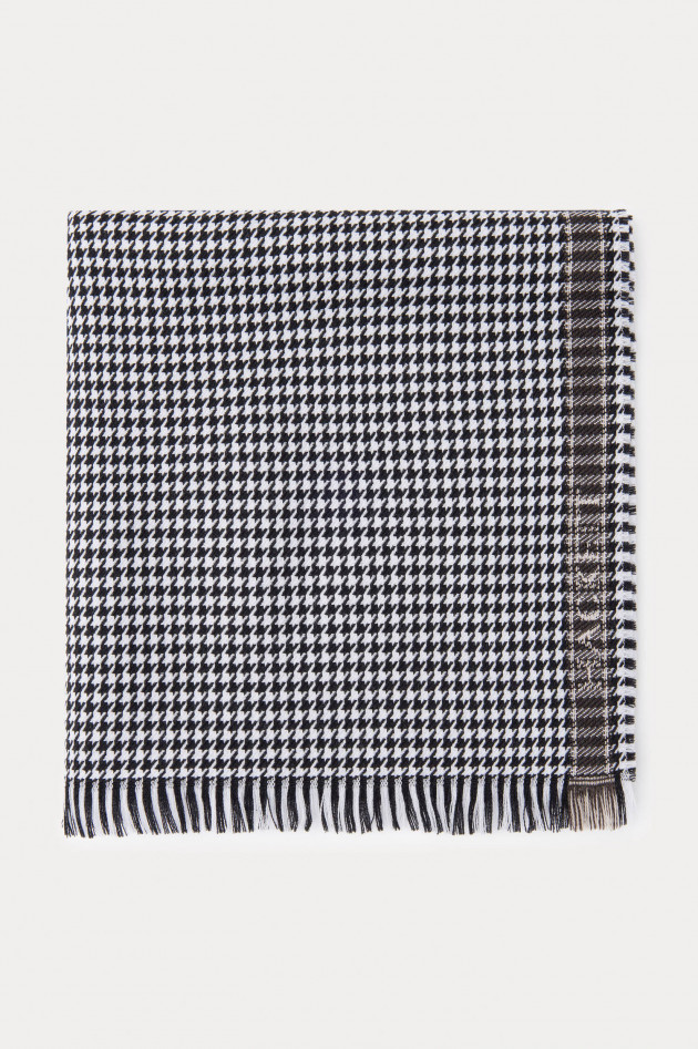 Hackett London Schal aus Merinowolle in Schwarz/Weiß