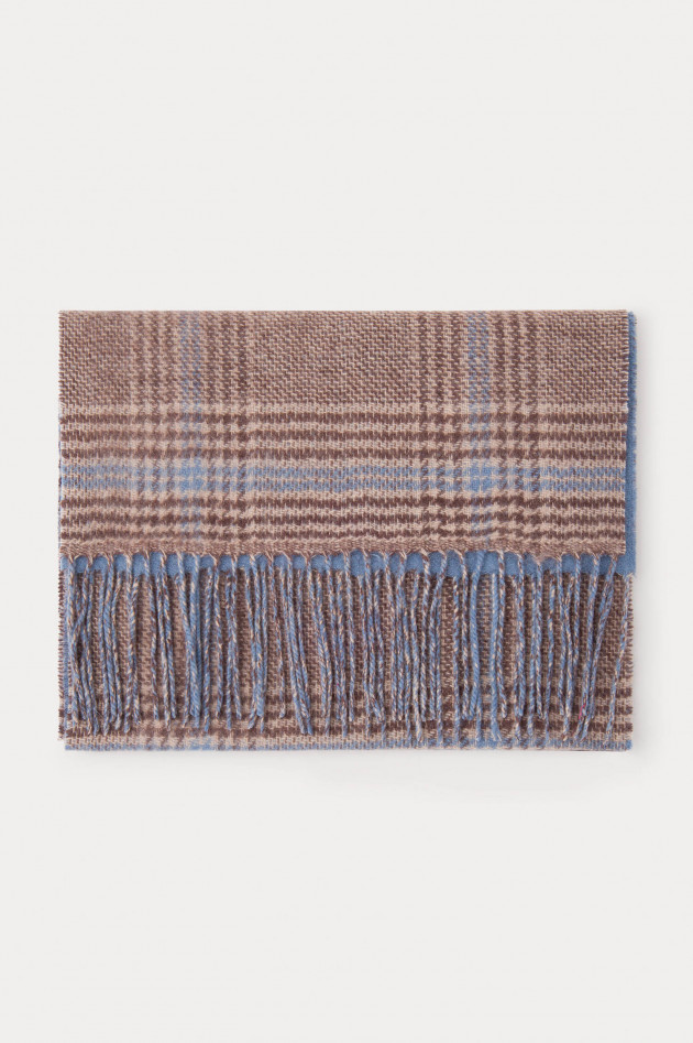 Hackett London Schal aus Merinowolle in Braun/Blau