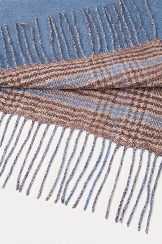 Hackett London Schal aus Merinowolle in Braun/Blau