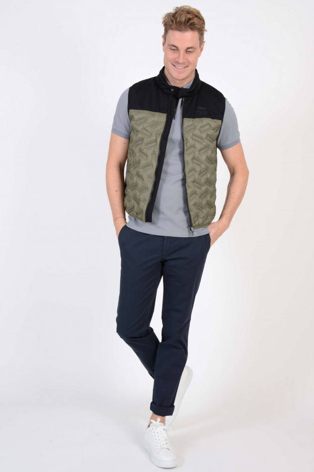 Hackett London Gilet in Oliv/Schwarz