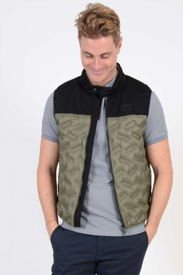 Hackett London Gilet in Oliv/Schwarz