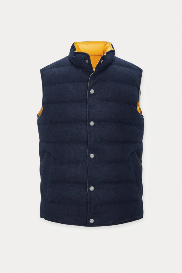 Hackett London Wende Gilet in Navy/Gelb