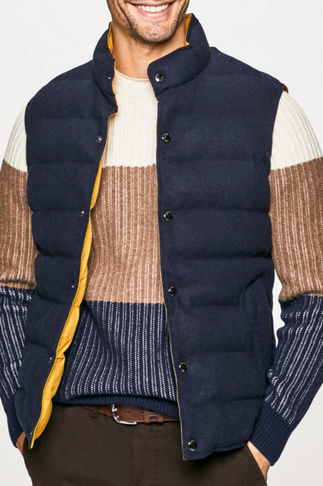 Hackett London Wende Gilet in Navy/Gelb