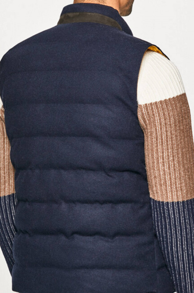 Hackett London Wende Gilet in Navy/Gelb