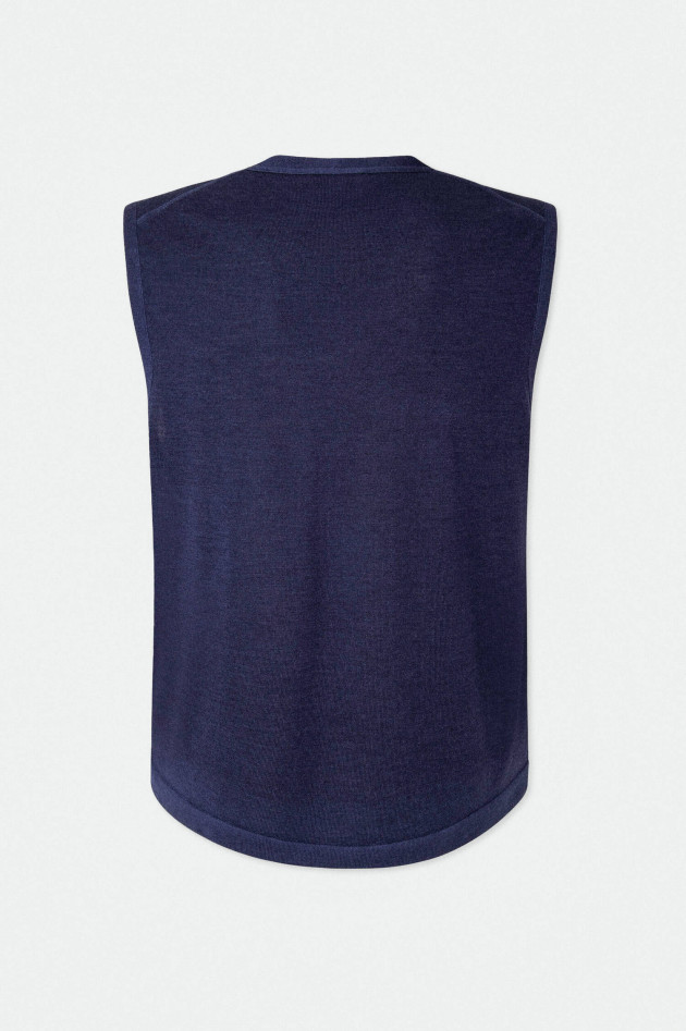 Hackett London Strickweste aus Wollmix in Navy