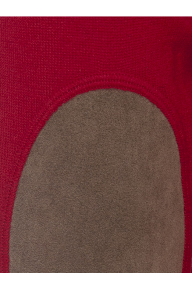 Hackett London Strickpullover Rot mit Lederpatch