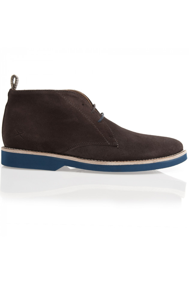 Schnürschuh Dunkelbraun/Blau