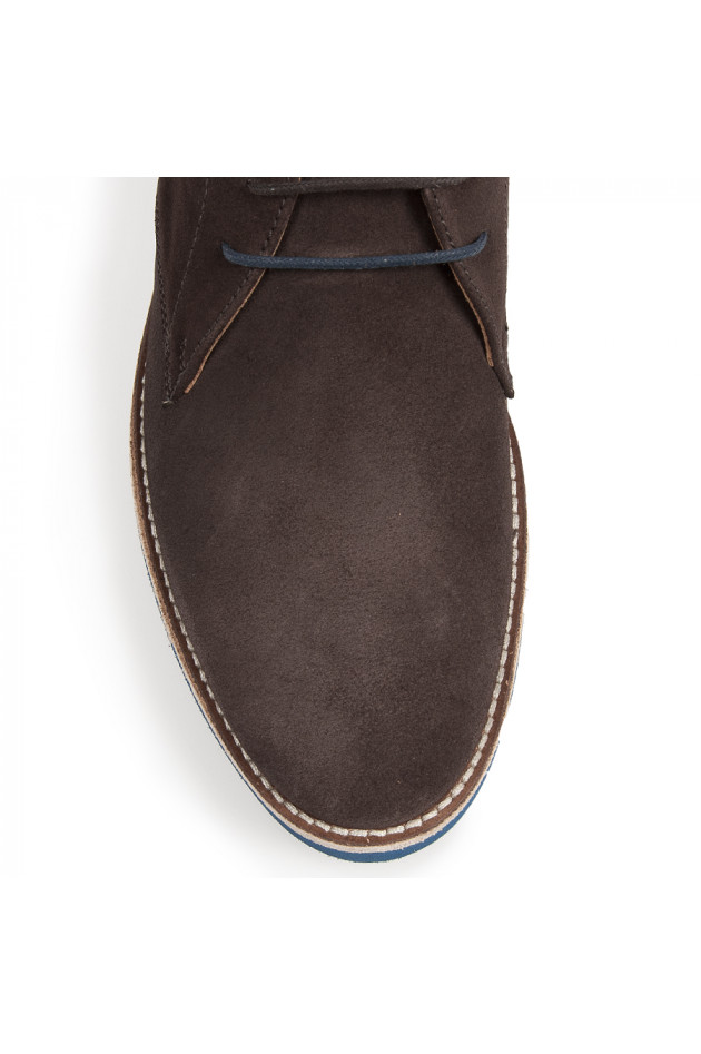 Schnürschuh Dunkelbraun/Blau