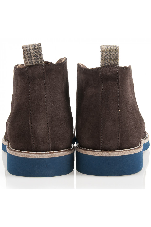 Schnürschuh Dunkelbraun/Blau