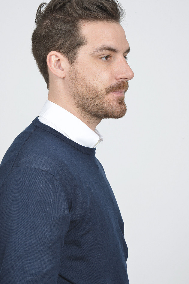 Hackett London Pullover mit Patches in Navy