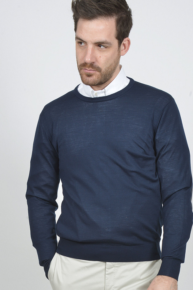 Hackett London Pullover mit Patches in Navy